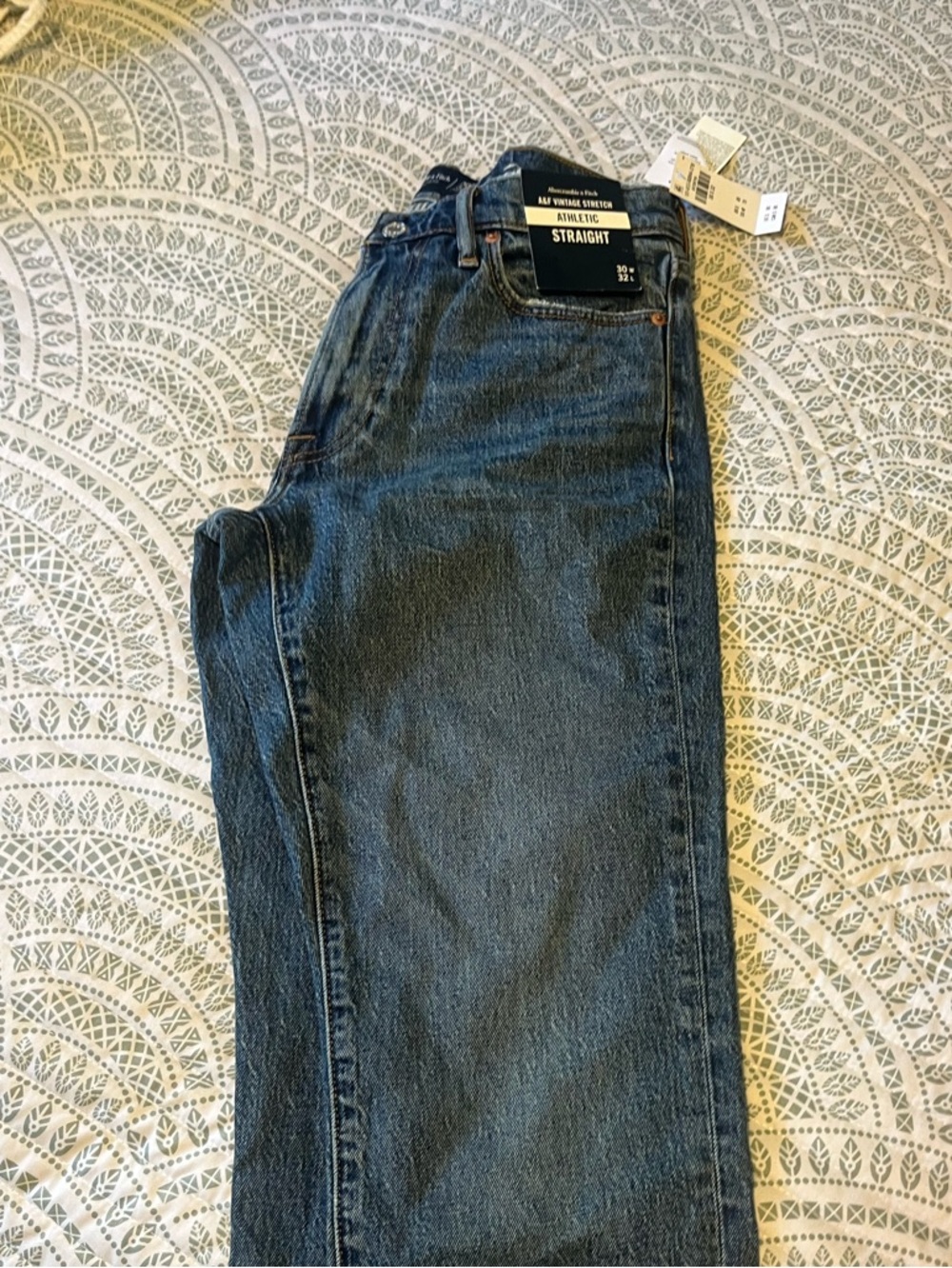 Abercrombie & Fitch Men's Dark Blue Straight Jeans